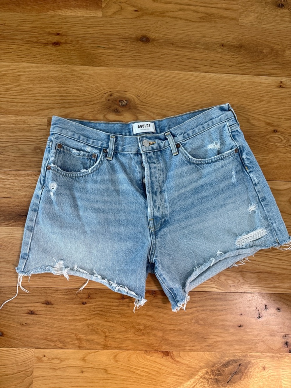 AGOLDE Parker Long Denim Shorts